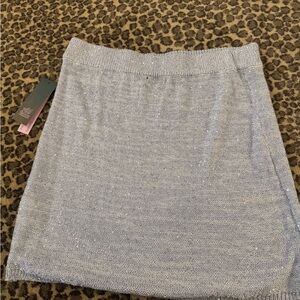 Wild Fable Shimmering Silver Pencil Skirt